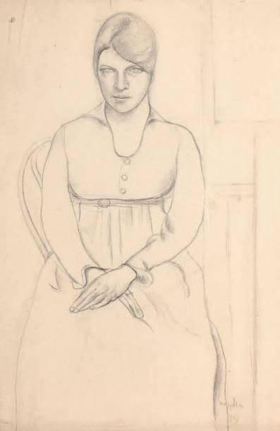 Henri HAYDEN (Varsovie 1883 - Paris 1970) 
Portrait de femme assise
Portrait d'homme...