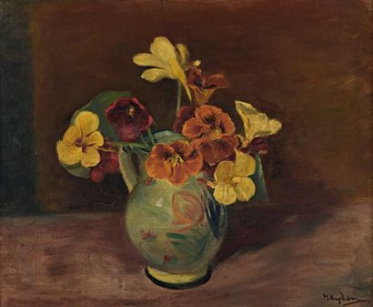 Henri HAYDEN (Varsovie 1883 - Paris1970) 
Vase de fleurs
Huile sur toile signée en...