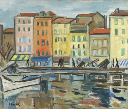 null Pierre FAVRE (1906-1983)

"Maison au bord de la rivière"

Huile sur toile, signée...