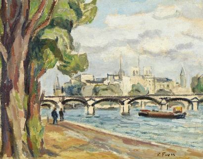 null Pierre FAVRE (1906-1983)

"Vue de la Seine"

Huile sur toile, signée en bas...