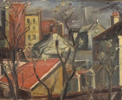 null André FAVORY (1888-1937)

"Vue de village"

Huile sur toile, signée en bas à...