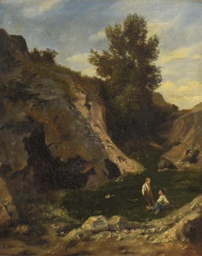 null Emile HORR (actif au XIX° siècle)

"Jeune garçon dans les rochers"

Huile sur...