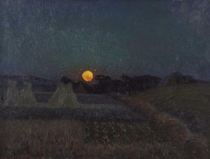 null Henri BOUVET (1859-1945)

Meules de foin au clair de lune

Huile sur toile,...