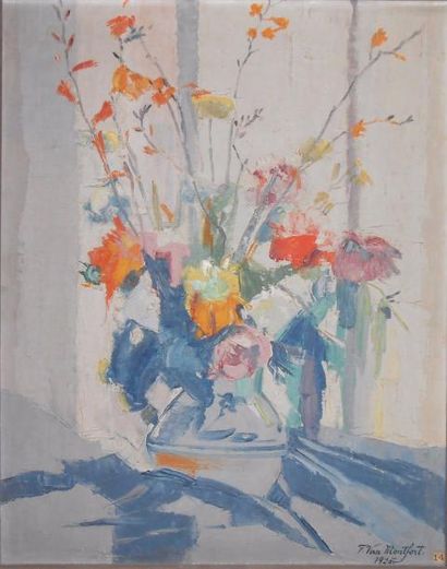 null Franz VAN MONTFORT (1889-1980) 

Vase de fleurs 

Huile sur toile marouflée...