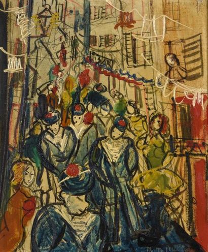 null Michel-Marie POULAIN (1906-1991)

"Scène de rue avec matelots"

Huile sur panneau,...