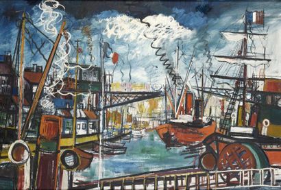 null Michel-Marie POULAIN (1906-1991)

Port 

Huile sur toile, signée en bas à droite,...