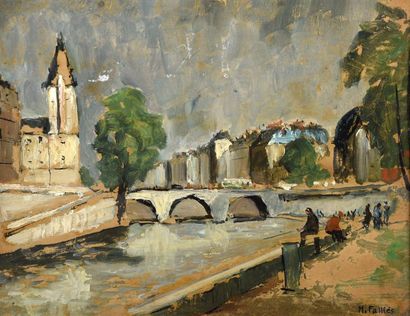 null Maurice FALLIES (1883-1965)

"Pont sur la Seine"

Huile sur panneau, signée...