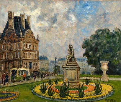 null Maurice FALLIES (1883-1965)

"Pavillon de Flore"

Huile sur carton, signée en...