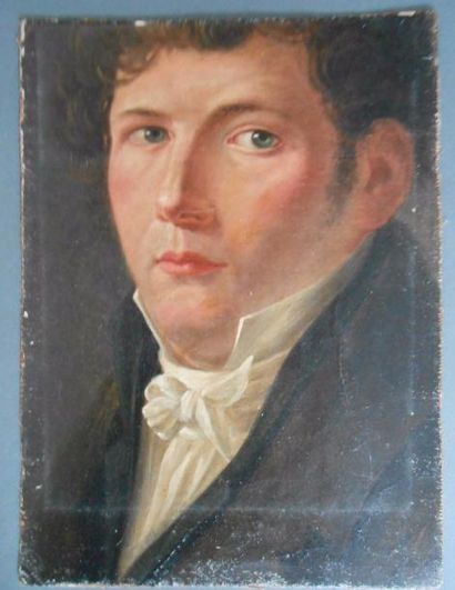 null Ecole XIX° siècle, "Portrait d'homme"

Partie d'huile sur toile, 25,5 x 19 cm

on...