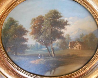 null Louis GEORGE-LEGRAND (1801-1883)

"Paysages"

Paire d'huiles sur panneaux ovales...