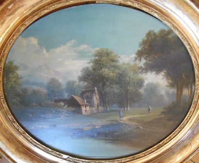 null Louis GEORGE-LEGRAND (1801-1883)

"Paysages"

Paire d'huiles sur panneaux ovales...