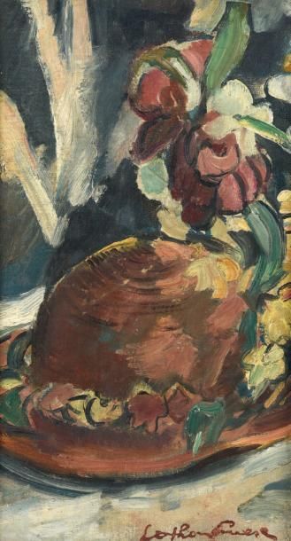 Emile Othon Friesz (1879-1949) 
Chapeau fleuri, 1913
Huile sur toile, signé par cachet...
