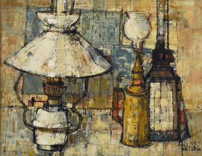 Joël DABIN (1933-2003) 
Les Lampes vendéennes
Huile sur toile signée en bas à droite....