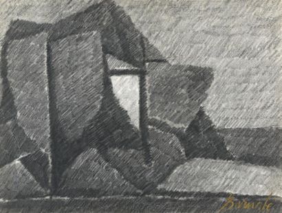 Duilio BARNABÉ (1914-1961) 
Paysage
Fusain, signé en bas à droite.
44,5 x 59,5 cm...