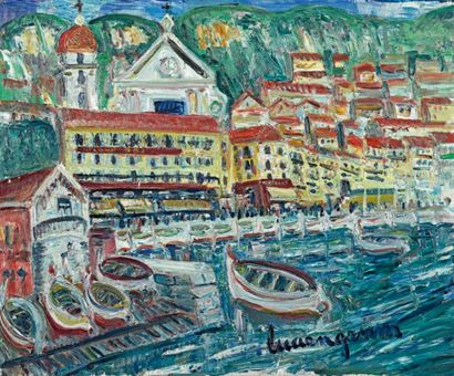 Lucien GENIN (1894-1953) 
Villefranche-sur-Mer
Huile sur toile, signée en bas à droite.
50...