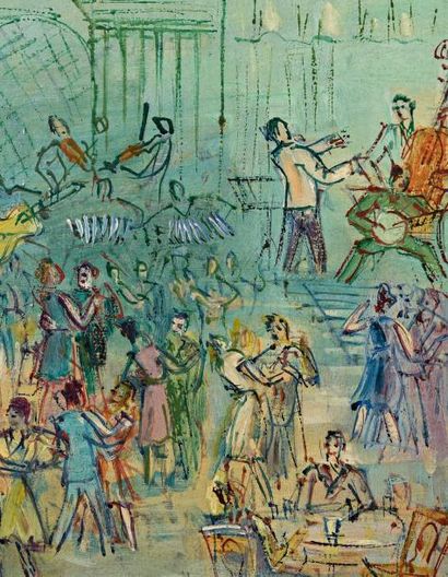 Jean DUFY (1888-1964) 
Dancing
Huile sur toile, signée en bas à droite.
46 x 65 cm
Provenance:
-...