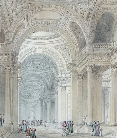 Pierre-François-Léonard FONTAINE (Pontoise 1762 - Paris 1853) Vue intérieure du Panthéon....