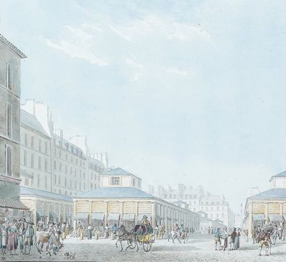 Pierre-François-Léonard FONTAINE (Pontoise 1762 - Paris 1853) Vue du Marché des Jacobins....