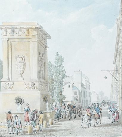 Pierre-François-Léonard FONTAINE (Pontoise 1762 - Paris 1853) Vue de la fontaine...
