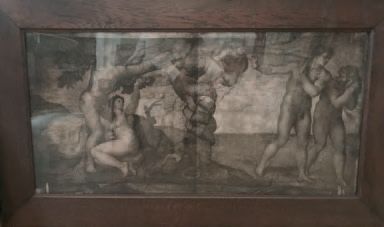 Adolphe Braun (1811-1877) "Adam et Éve Chassés du Paradis", détail de la fresque...