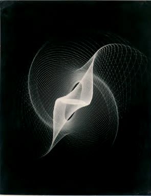 Georges MARTIN (1906-1962) 
Abstraction tirée d'un oscilloscope de laboratoire, 1958....