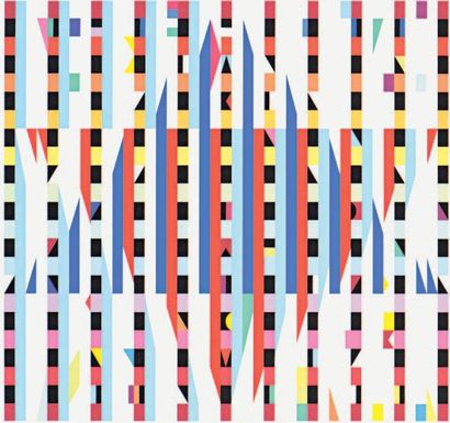 Yaacov AGAM (Né en 1928) 
Composition abstraite
Lithographie signée au crayon en...