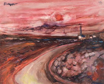 ALAIN RAYA-SORKINE (NÉ EN 1936) 
Chemin au crépuscule Huile sur toile signée en haut...