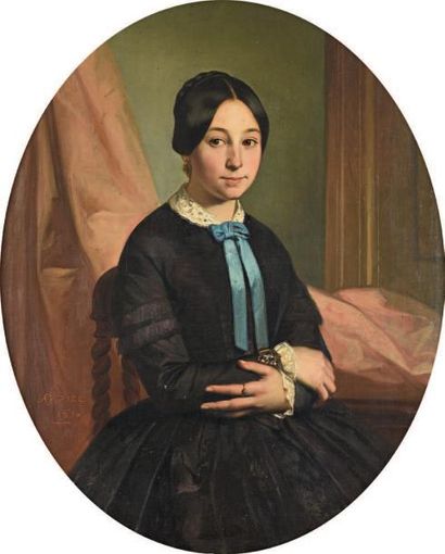 Auguste Barthélémy GLAIZE (Montpellier 1807 - Paris 1896) Portrait de Félicie d'Estienne
Sur...