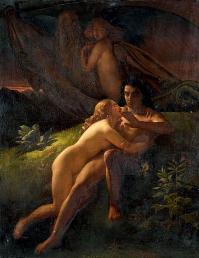 Pierre Claude François DELORME (Paris 1783 - 1859) Adam et Eve
Toile.
Signé et daté...