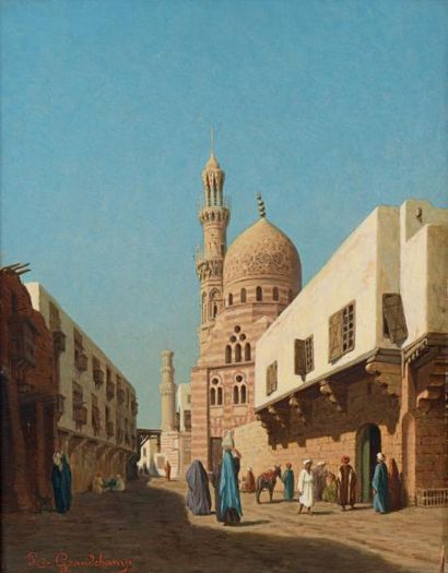 Louis-Émile PINEL DE GRANDCHAMP (Paris 1831 - Beaune 1894) Vue de la Mosquée de l'Emir-Qurqumas...