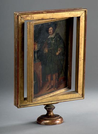 Dans le goût de l'Ecole Italienne du XVII° siècle Portraits d'homme et de femme en...