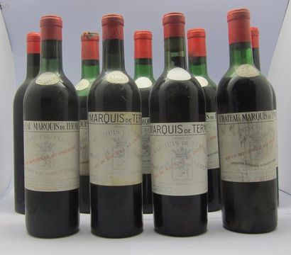 null 9 bouteilles Château Marquis de Terme :

- une bouteille 1957, mi-épaule

-...