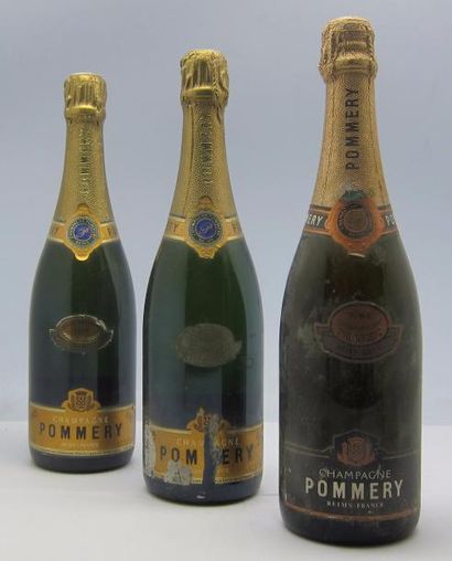 null 3 bouteilles :

- 2 bouteilles Champagne Pommery brut vintage 1985, une étiquette...