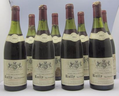 null 8 bouteilles Rully "Les Chaponnières" 1984, niveaux 5 cm sous le bouchon, étiquettes...