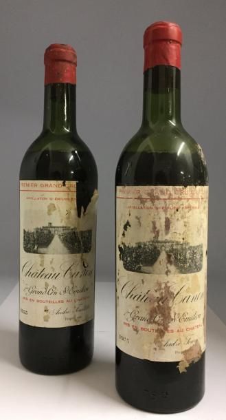 null 2 Bouteilles Château Canon, Saint-Emilion, 1955, bas de l'épaule, étiquette...