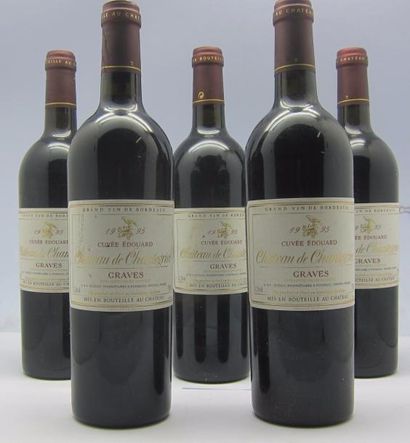 null 5 bouteilles Château de Chantegrive, 1995, niveaux : 4 bon, 1 base du goulo...