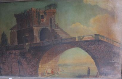 null Ecole française XIX° siècle

"Pont sur la rivière "

Huile sur toile