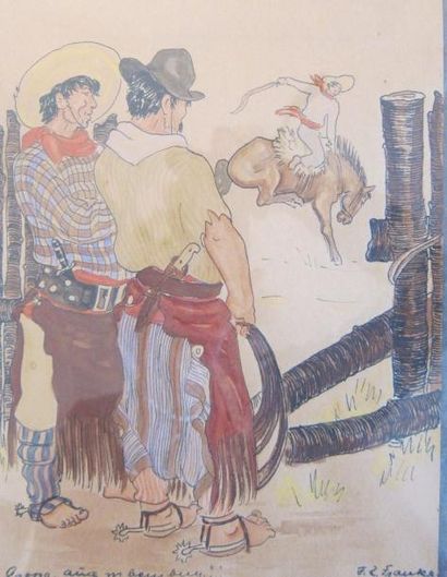 null FRANKE (1895/1966)

"Cow- boys",

Encre et aquarelle

25 x 19 cm