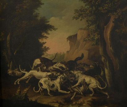 null Ecole Française du XVIII°siècle, suiveur de Jean Baptiste OUDRY

"Un loup forcé...