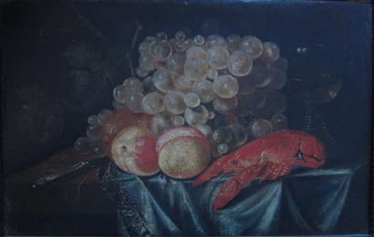 null Ecole hollandaise du XIX° siècle

"Nature morte au homard"

Huile sur toile,...