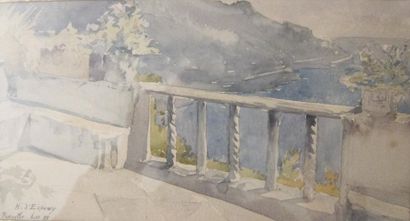 null Hector Jean-Baptiste D'ESPOUY (1854-1929)

"Terrasse sur la côte amalfitaine"

Aquarelle,...