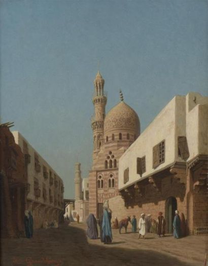 null Louis-Emile PINEL DE GRANDCHAMP (Paris 1831 - Beaune 1894) 

"Vue de la Mosquée...