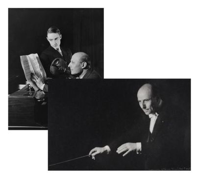 Laure ALBIN GUILLOT (1879-1962) Le chef d'orchestre Gaston Poulet et son fils Gérard,...