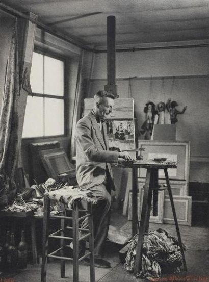 Laure ALBIN GUILLOT (1879-1962) Le peintre Maurice Brianchon dans son atelier, 1950.
Tirage...