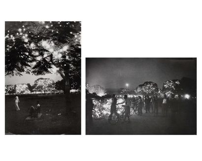 ERNST SCHEIDEGGER (1923-2016) Parc illuminé la nuit. Inde, c.1957.
Clichés faisant...