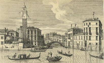 [VENISE] Vues de Venise. Planches montées du XVIIIe s. 2 vol.
in-folio, env. 180...