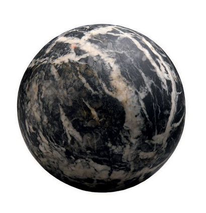 null Boule en marbre Grand Antique.
XVIIe ou XVIIIe siècle.
D.: 14 cm
Socle en fer...