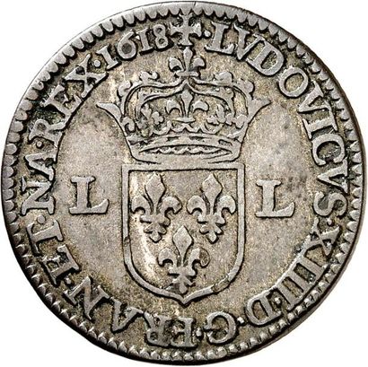 null LOUIS XIII (1610-1643). Piéfort en billon du douzain de BRIOT 1618 PARIS (A)....