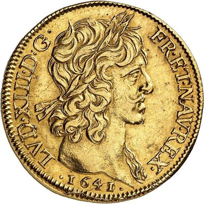null LOUIS XIII (1610-1643). Double louis d'or à la mèche courte 1641 PARIS (A)....