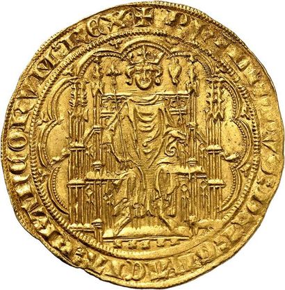 null PHILIPPE VI DE VALOIS (1328-1350). Chaise d'or. Émission de 1346. 4,67 g A/...